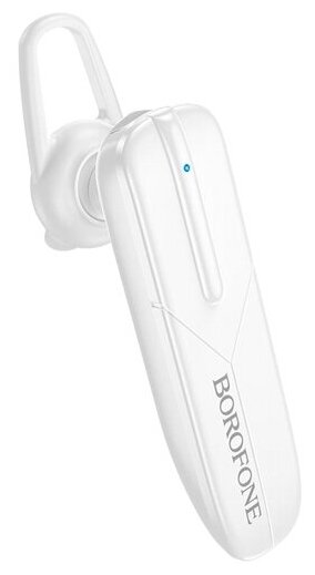 Bluetooth беспроводная моно гарнитура Borofone BC36 Lucky White микрофон с наушником, hands free - белая
