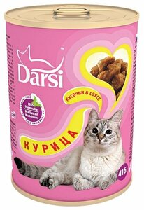 Фото Корм для кошек Darsi Консервы для кошек: курица кусочки в соусе