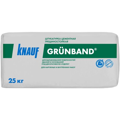Штукатурка KNAUF Grunband 25 кг серый штукатурка цементная knauf грюнбанд трещиностойкая 25 кг