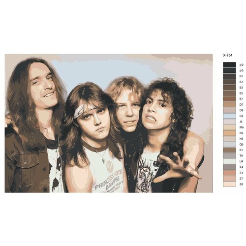 Картина по номерам X-754 Рок-группа Metallica 80x120 картина по номерам w 754 моисей 80x120