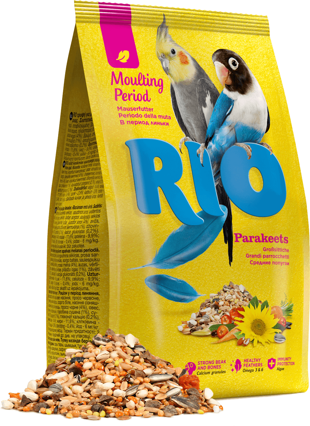 RIO 1000 г корм для средних попугаев в период линьки 2 шт