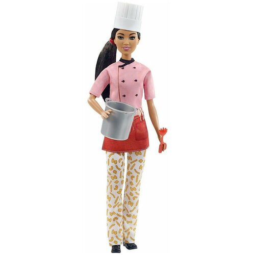 Mattel Кукла Барби - Паста шеф (Mattel Barbie Pasta Chef Brunette Doll With Colorful Chef Top)