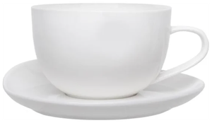 Фото Чайная пара Tudor England Royal White фарфоровая белая чашка 240 мл/блюдце (артикул производителя TU9999-3) 978481