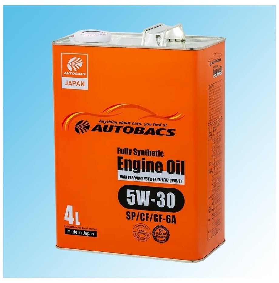 AUTOBACS Масло Моторное Синтетическое "Engine Oil 5w-30", 4л