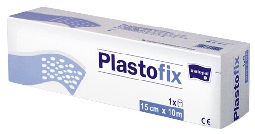 Пластыри фиксирующие нестерильные Plastofix из нетканого материала, 15 см х 10 м Matopat - фото №1