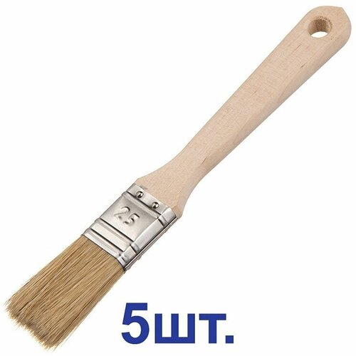 Кисть малярная плоская натуральная щетина Wenzo Wood 25х12 мм для эмалей и лаков на алкидной основе кисть малярная плоская натуральная щетина wenzo pro 70х12 мм для эмалей и лаков на алкидной основе