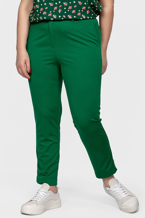 Брюки  SVESTA, демисезон/лето, полуприлегающий силуэт, повседневный стиль, карманы, размер 56, зеленый