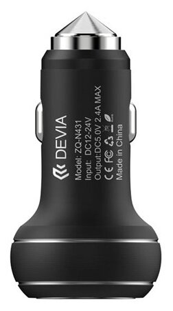 Автомобильное зарядное устройство Devia Thor Dual USB Port Car Charger, черное
