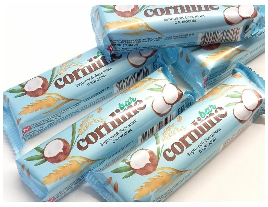 Зерновой батончик Cornline с кокосом, 30 г (упаковка 18 шт.) - фотография № 9