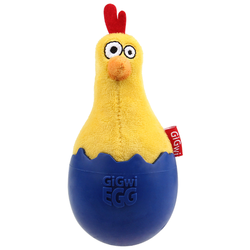 Игрушка для собак GiGwi EGG Цыпленок-неваляшка (75476), желтый/синий, 1шт. неваляшка цыпленок