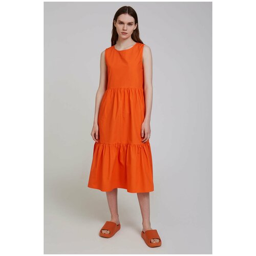 Оранжевое платье-миди INCITY, цвет ярко-оранжевый, размер M
