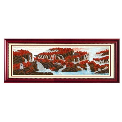 Рисунок на ткани Конёк Горный водопад, 25x65 см