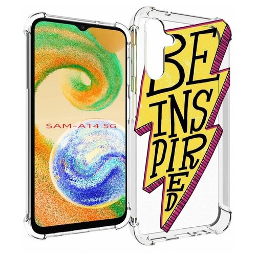 Чехол MyPads надпись в желтой молнии для Samsung Galaxy A14 4G/ 5G задняя-панель-накладка-бампер