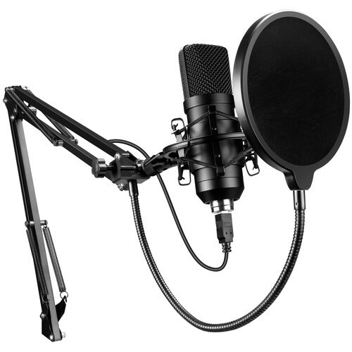 Микрофон проводной OKLICK SM-700G, разъем: USB, черный
