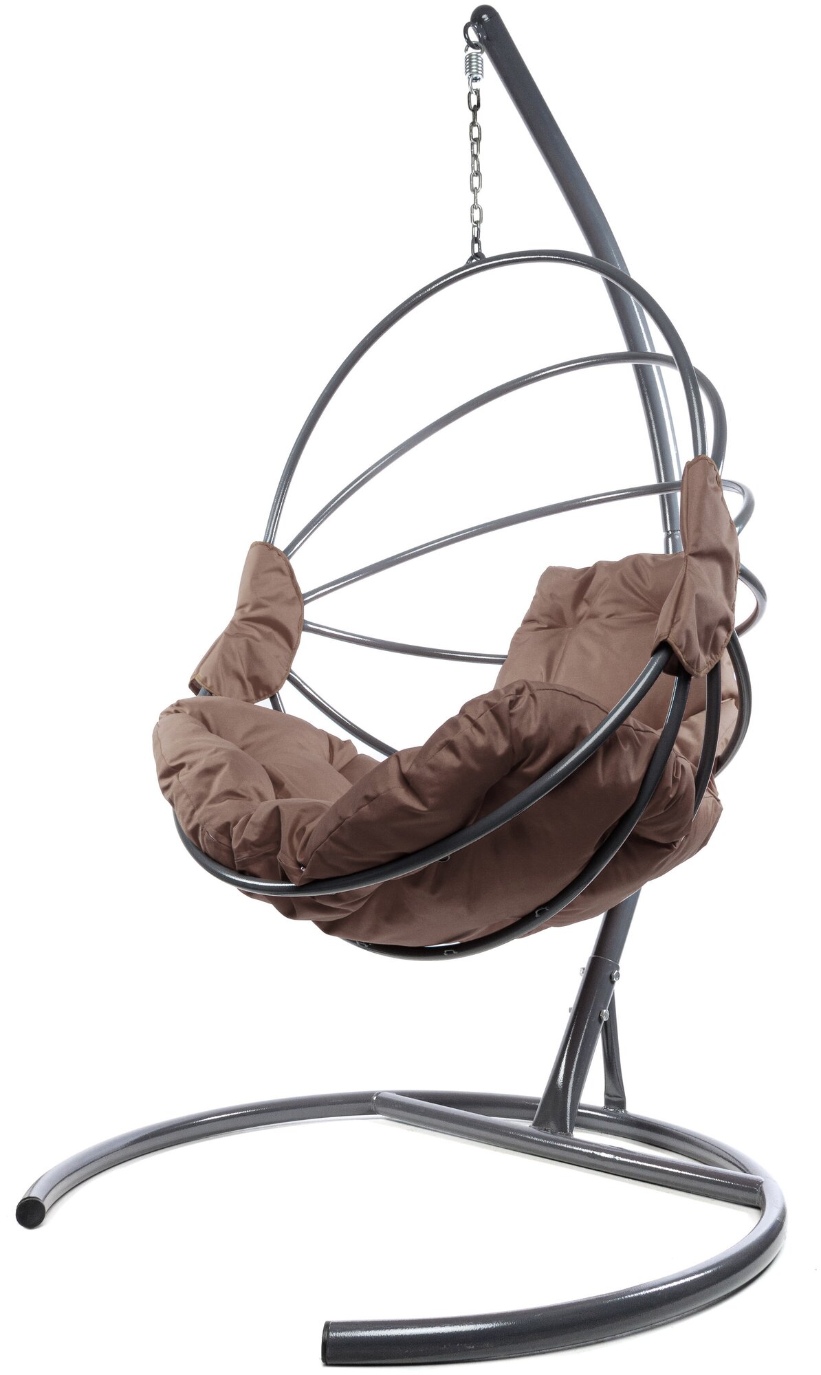 Подвесное кресло M-Group веер, разборный серый, коричневая подушка - фотография № 2