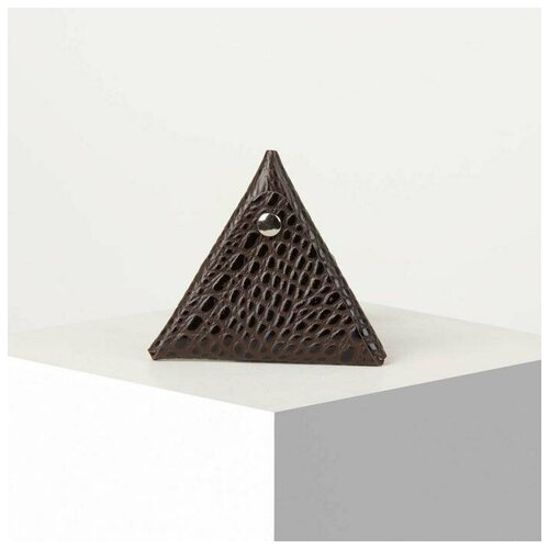 фото Кошелек , натуральная кожа, на кнопках, коричневый, красный нет бренда