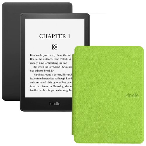 Электронная книга Amazon Kindle PaperWhite 2021 16Gb black Ad-Supported с обложкой ReaderONE PaperWhite 2021 Green