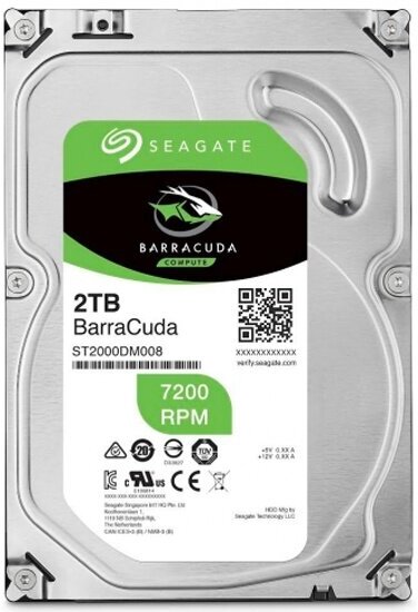 Жесткий диск 3.5" Seagate BarraCuda 2 ТБ, SATA III, 256Mb, 7200 rpm (ST2000DM008)