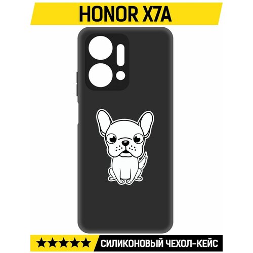 Чехол-накладка Krutoff Soft Case Черно-белый щенок для Honor X7a черный чехол накладка krutoff soft case черно белый щенок для honor magic 5 lite черный