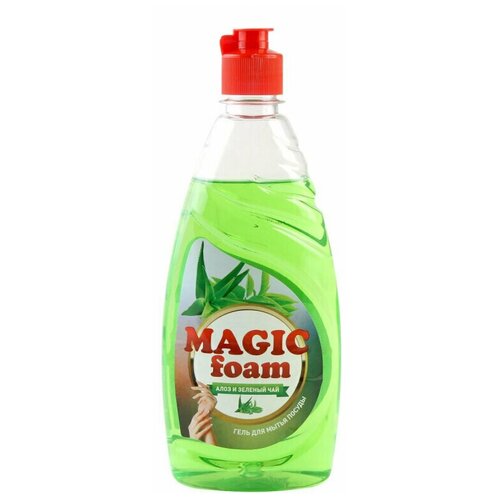 Средство для мытья посуды MAGIC FOAM Алоэ-Вера и зеленый чай 500гр, 1565286