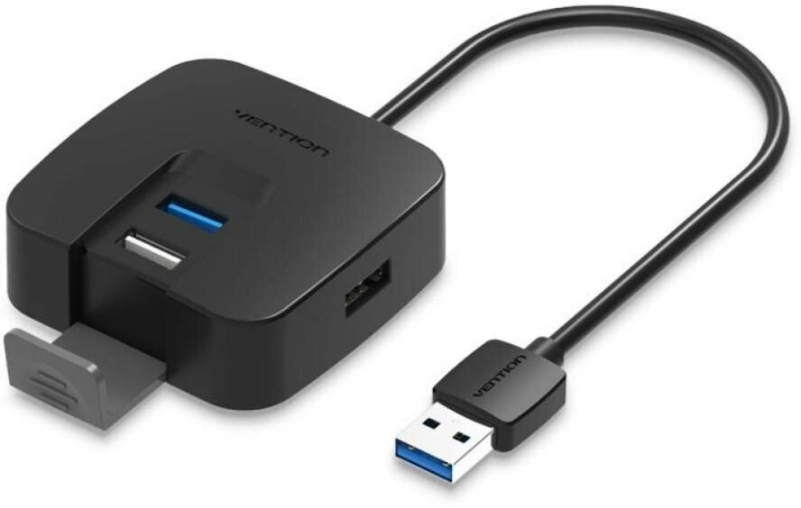 Концентратор VENTION OTG USB 2.0/ USB 3.0 на 4 порта Черный