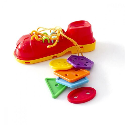 blueberry hill развивающая игрушка шнуровка кораблик Ботинок с пуговками Красный