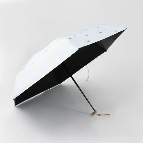 Мини-зонт механика, 3 сложения, для женщин, белый