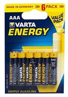 Батарейка VARTA 4103 LR03 BL6 Energy 6 шт блистер