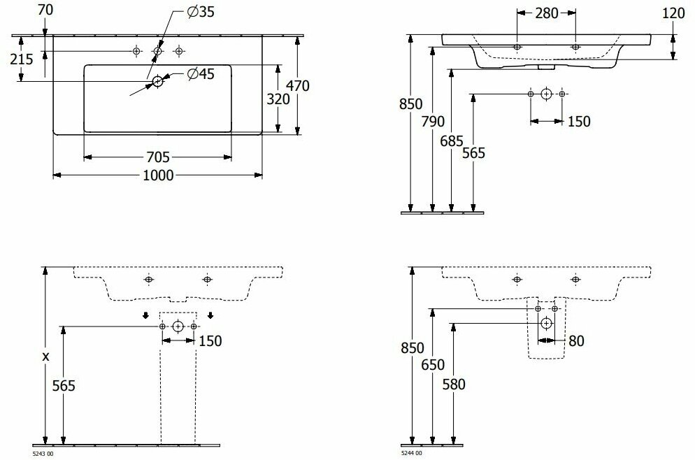 Раковина Villeroy & Boch Subway 3.0 4A70A501, белый - фотография № 2