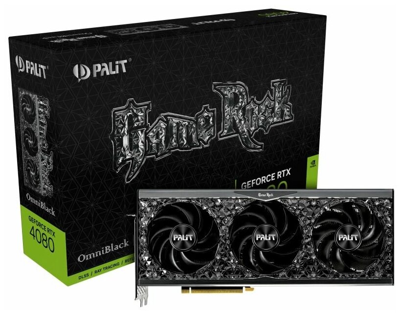 Видеокарта Palit GeForce RTX 4080 GameRock OmniBlack 16 ГБ (NED4080019T2-1030Q)