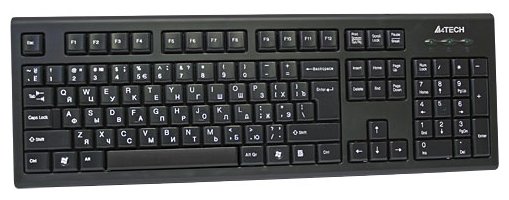 A-4Tech Клавиатура KR-85 black USB, проводная, 104 клавиши 570125