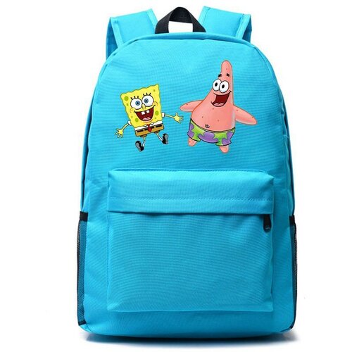 Рюкзак Губка Боб и Патрик (Sponge Bob) голубой №6 рюкзак губка боб и патрик sponge bob черный 6