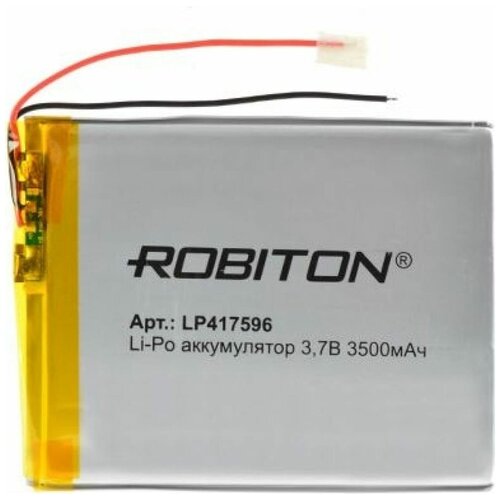 аккумулятор литий полимерный 3s li pol robiton 11 1в 1200мач Аккумулятор ROBITON LP417596 3.7В 3500мАч PK1, 1шт