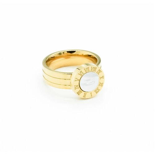 кольцо в классическом стиле размер 18 kalinka Кольцо Kalinka modern story, эмаль, размер 16, мультиколор, желтый