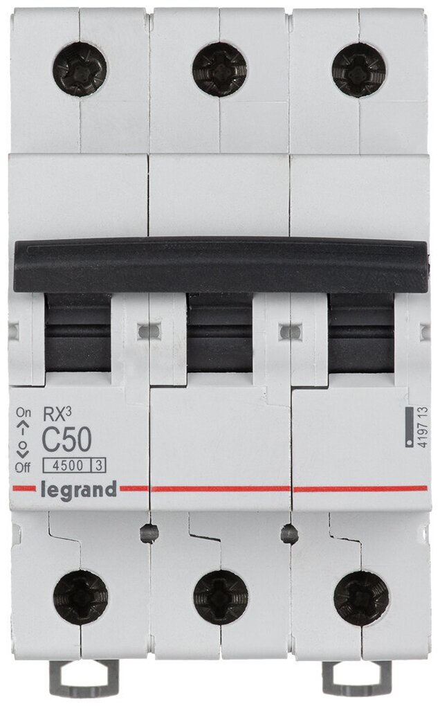 Автоматический выключатель LEGRAND RX3 50А 3P (C) 4,5kA, 419713 - фотография № 5