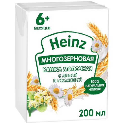 Каша Heinz молочная многозерновая с липой и ромашкой, с 6 месяцев