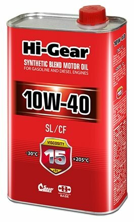 Полусинтетическое моторное масло Hi-Gear 10W-40 SL/CF