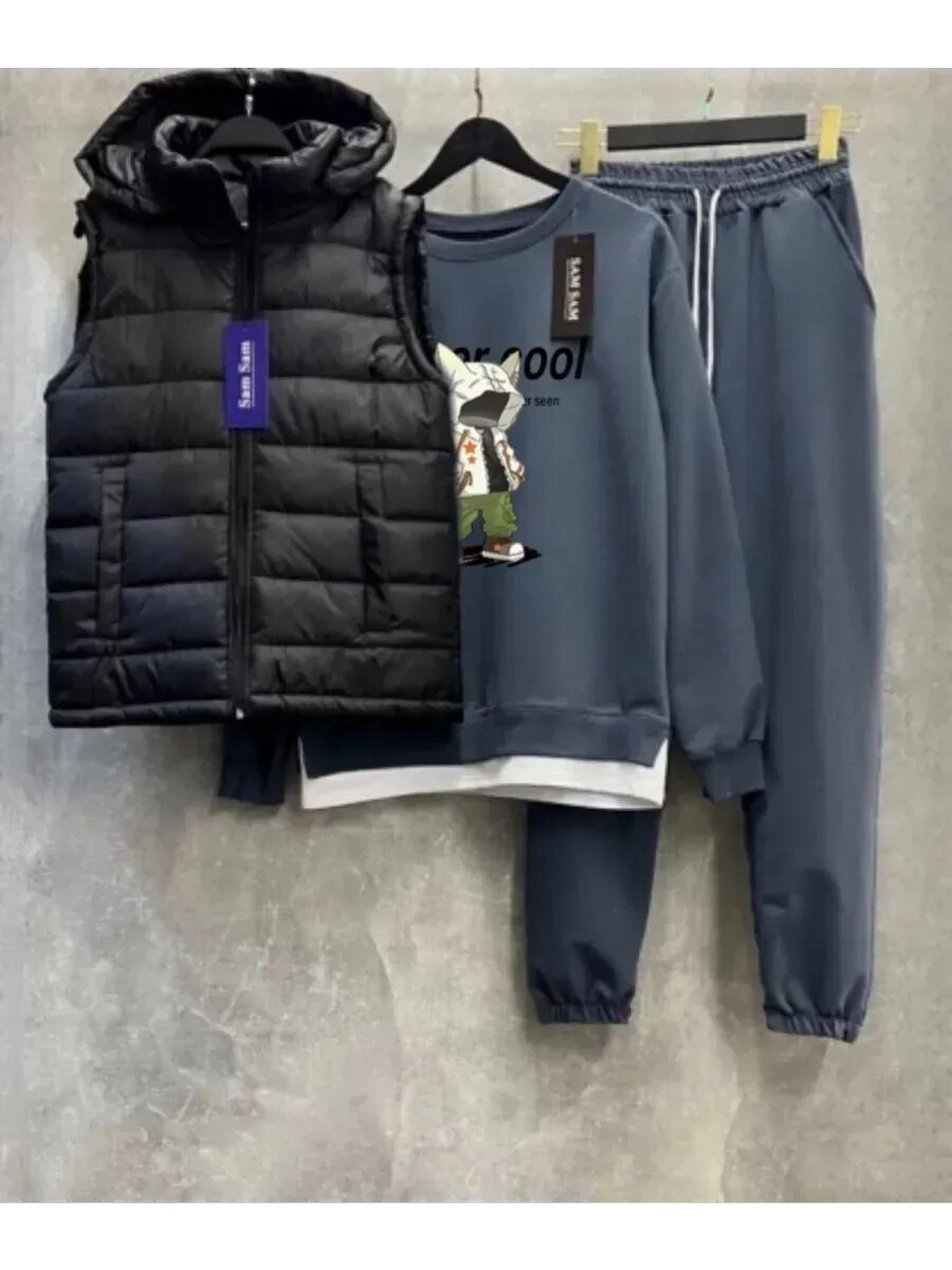 Костюм спортивный  размер 46 рост 164 серый черный