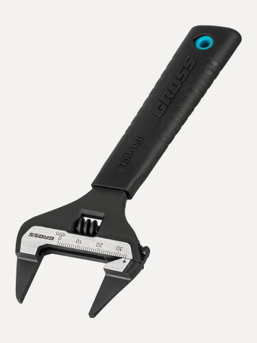 Изображение товара Ключ разводной сантехнический Gross с ультратонкими губками, 34 мм макс. раскрытие и 150 мм длина, сталь CrV, 15571