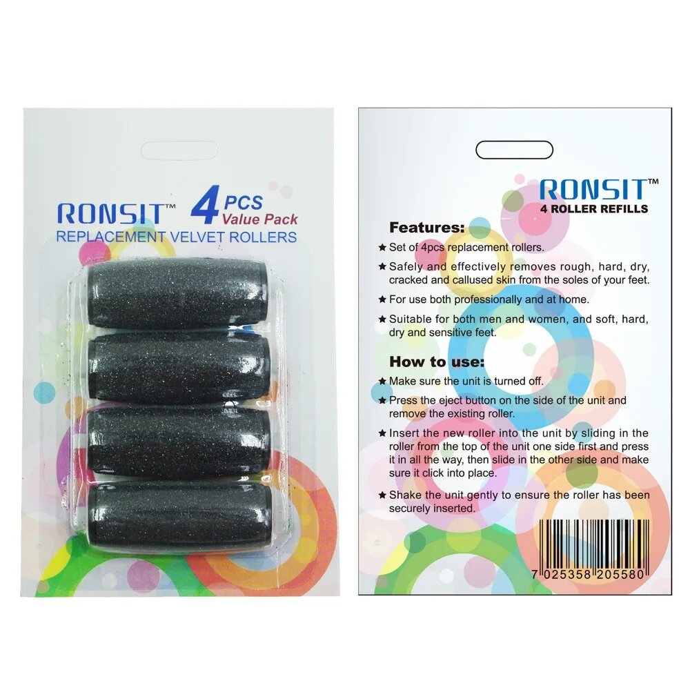 8 шт. сменные роликовые головки для S choll Velvet Smooth Amope Express Pedi для удаления кожи Уход за ногами — фото 1