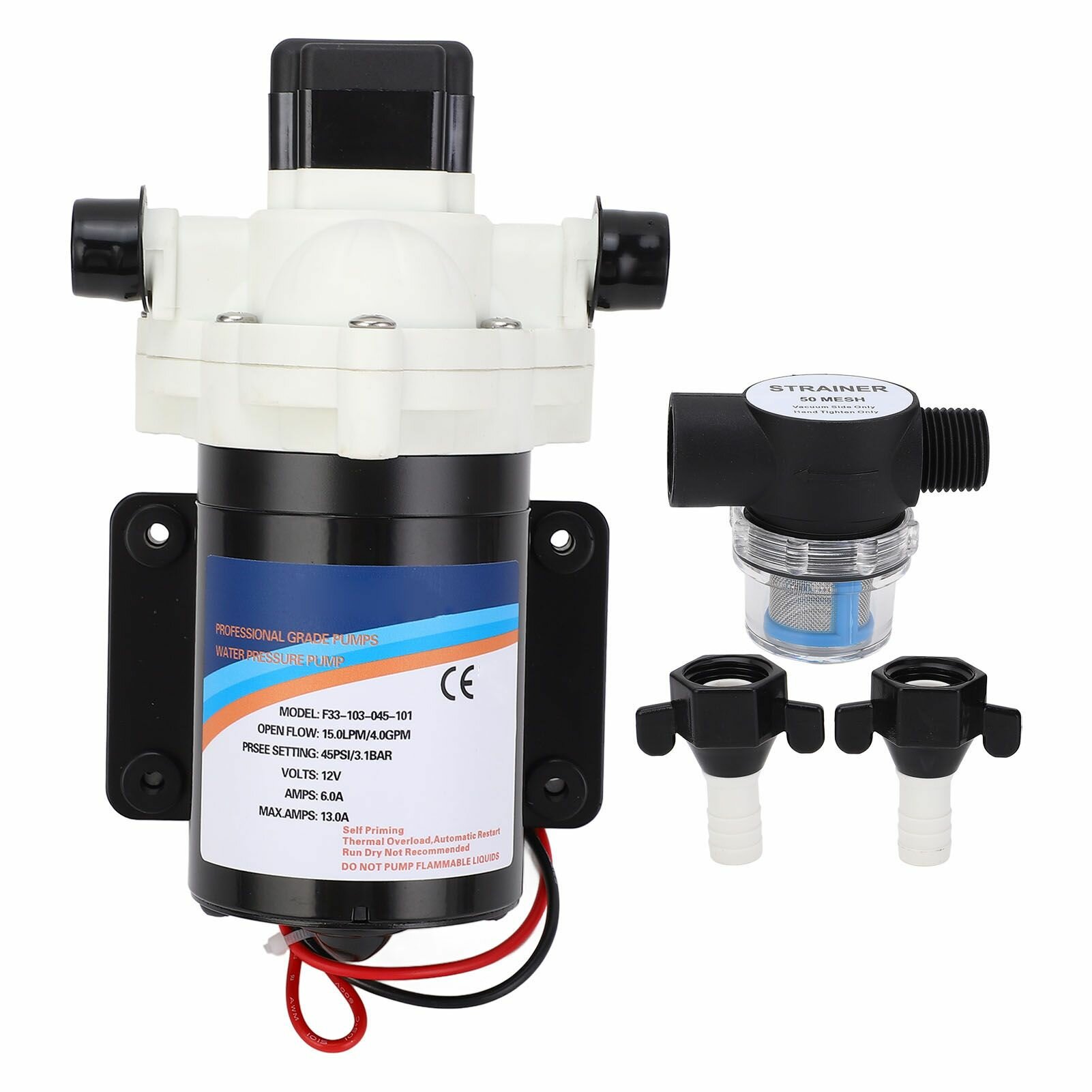 Водяной насос RV 12V 4.0 GPM 45 PSI для морских судов и автодомов