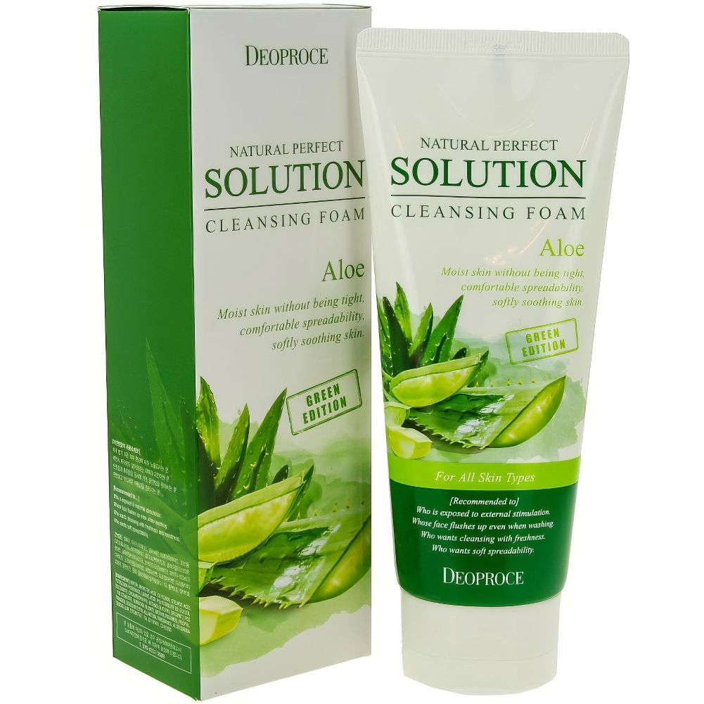 Пенка Deoproce Perfect Solution Cleansing Foam для умывания с экстрактом Алоэ вера, 170 мл