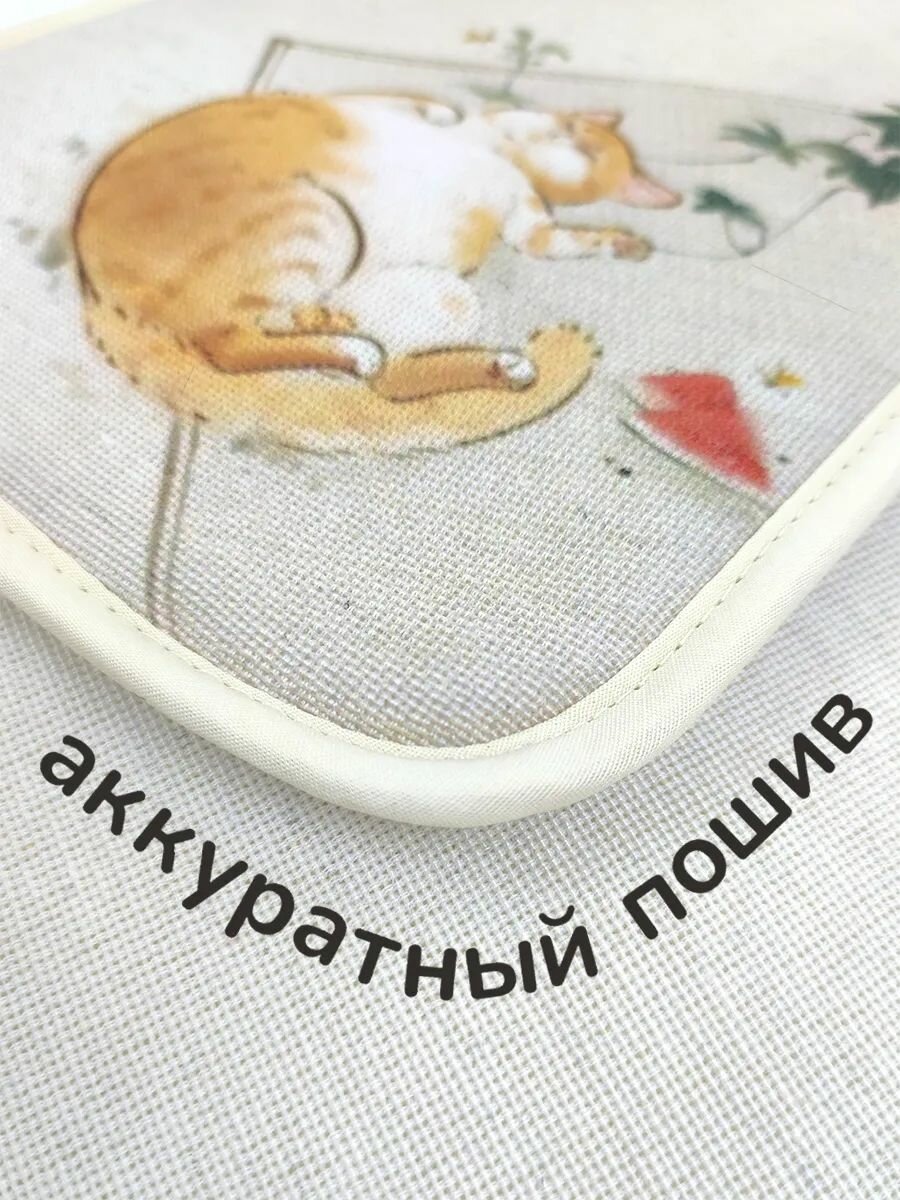 Прямоугольные кухонные прихватки для горячего из рогожки, набор 2 штуки, ГрандСтиль — фото 1