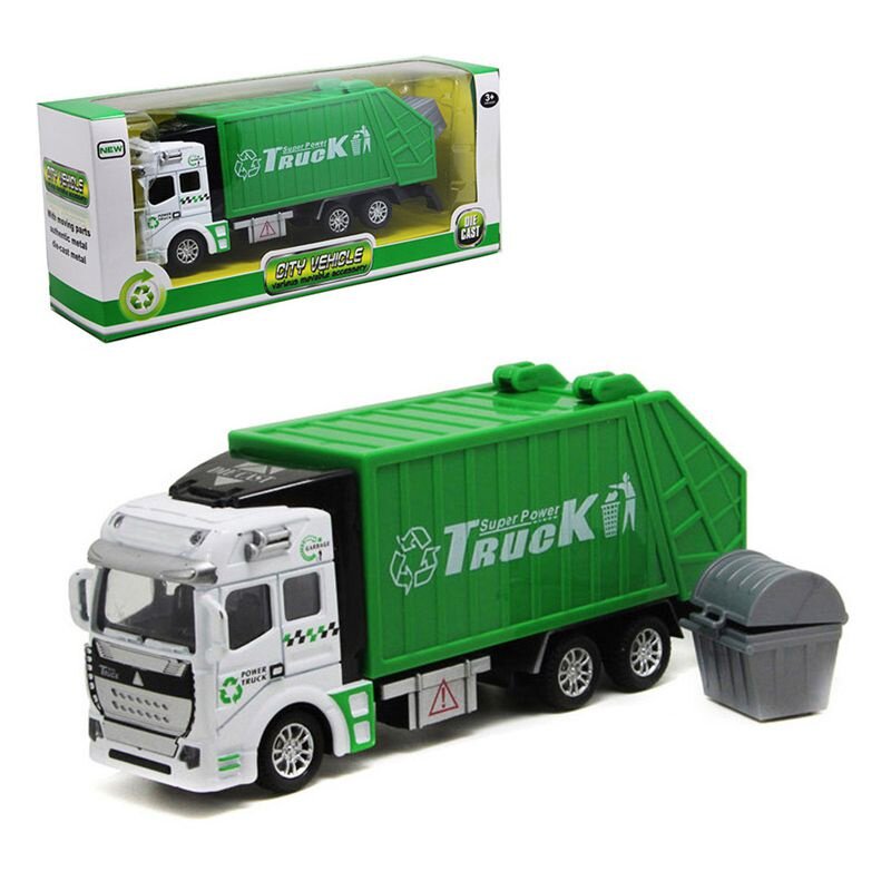 Игрушка diecast экологичный мусоровоз с контейнером для детей, подарок на рождество
