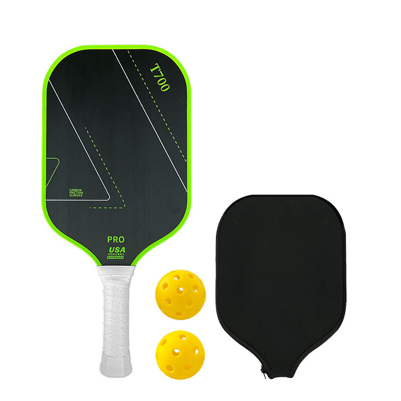Ракетка-подборщик Pickleballpaddie16, с рисунком, матовая, углеродное волокно, зеленый