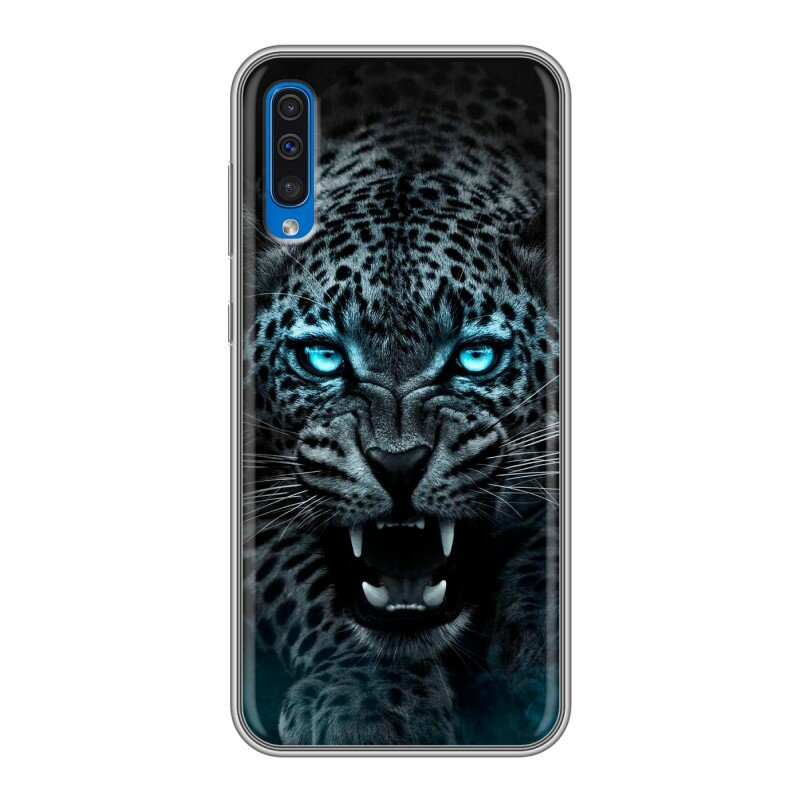 Чехол для Samsung Galaxy A50, Samsung Galaxy А30s с принтом темный леопард (Самсунг Галакси А50, Самсунг Галакси А30s) — фото 1