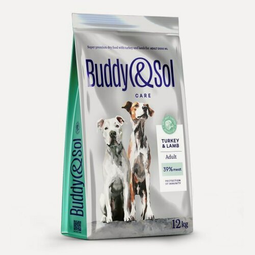 Изображение товара Корм сухой Buddy&sol CARE ADULT M/L для собак средних и крупных пород, индейка/ягненок, 12 кг