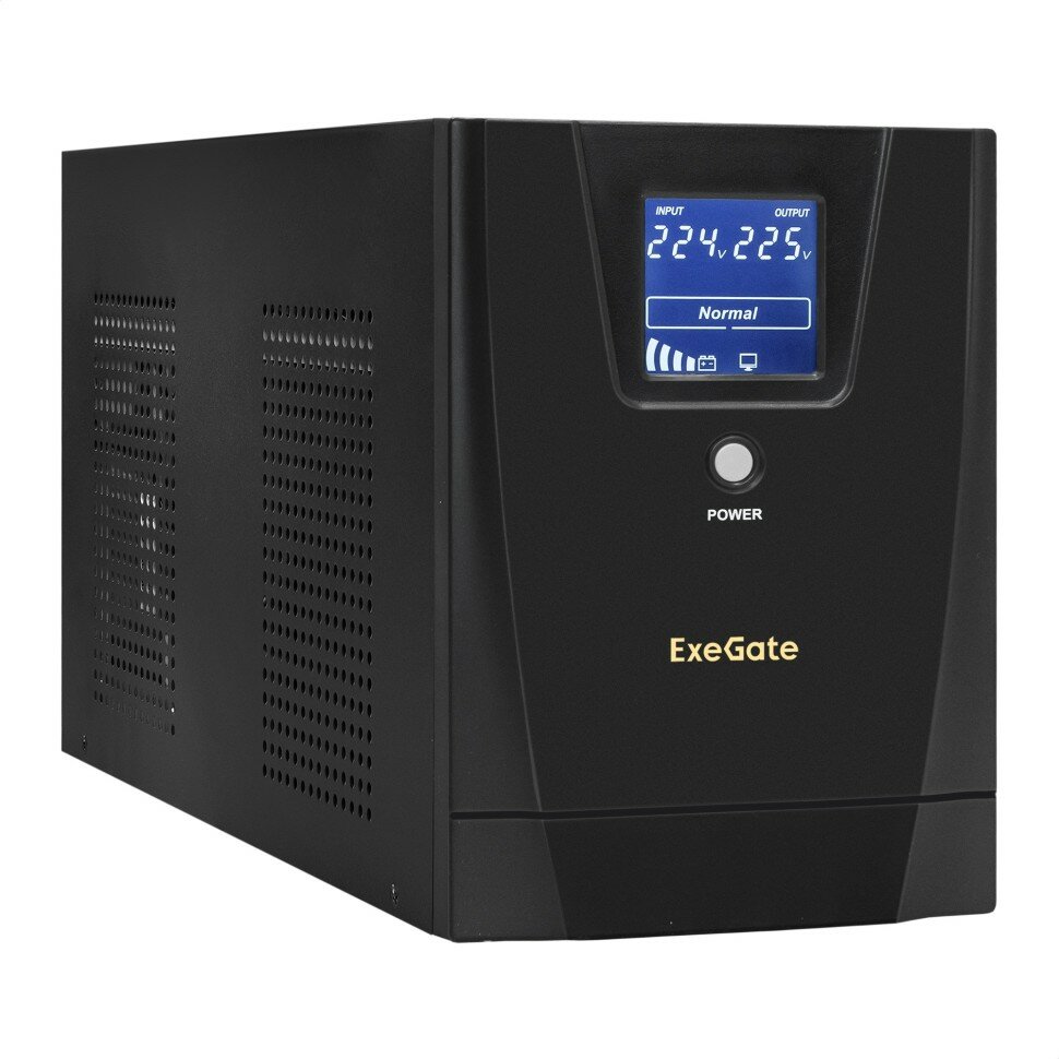 ИБП ExeGate SpecialPro Smart LLB-3000. LCD. AVR.3SH.2C13. RJ. USB <3000VA/1800W, LCD, AVR,3*Schuko+2*C13, RJ45/11, USB, металлический корпус, Black> (EX292636RUS)