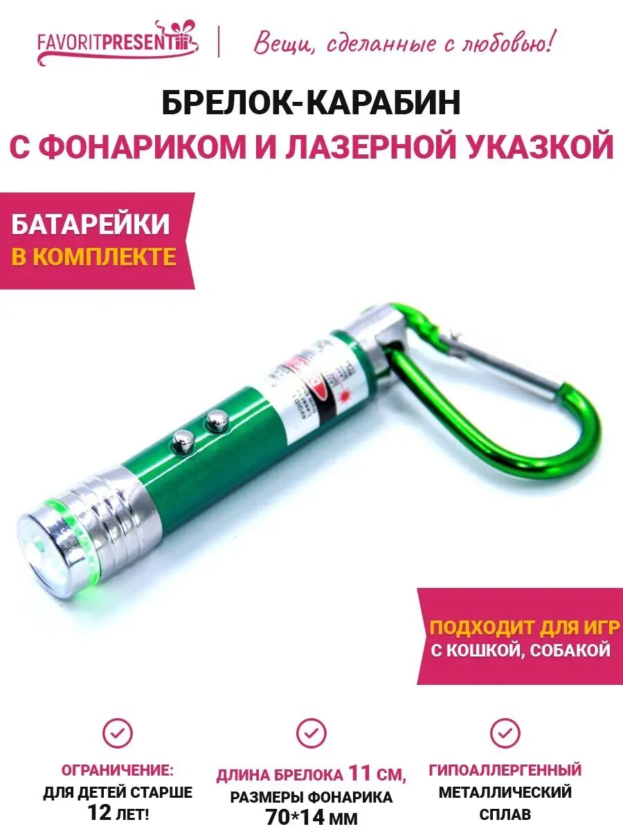 Брелок FAVORITPRESENT серебристый/зеленый