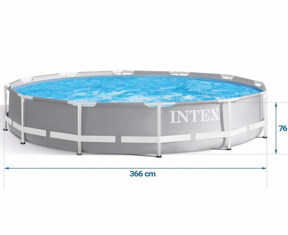 Каркасный круглый бассейн Intex 26710, 366 * 76 см, 4485 л, усиленный каркас